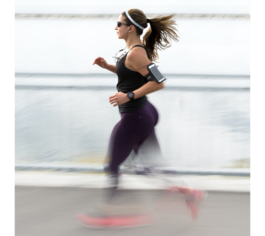 Women wearing Running sunglasses whilst jogging